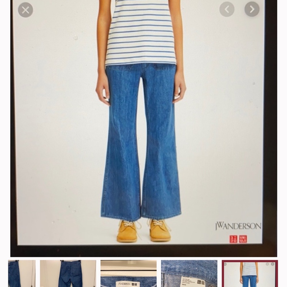 SEEKING UNIQLO J.W. Anderson High rise patch pocket denim